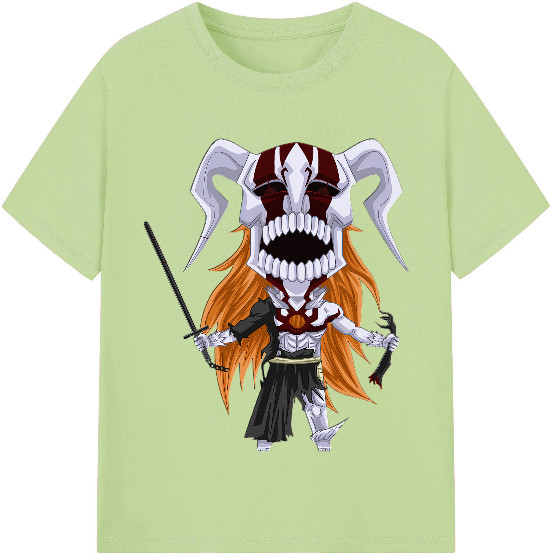 （画像用） ブリーチ 黒崎一護（くろさき いちご）BLEACH Kurosaki Ichigo 綿100％半袖Tシャツ（フロントプリント）